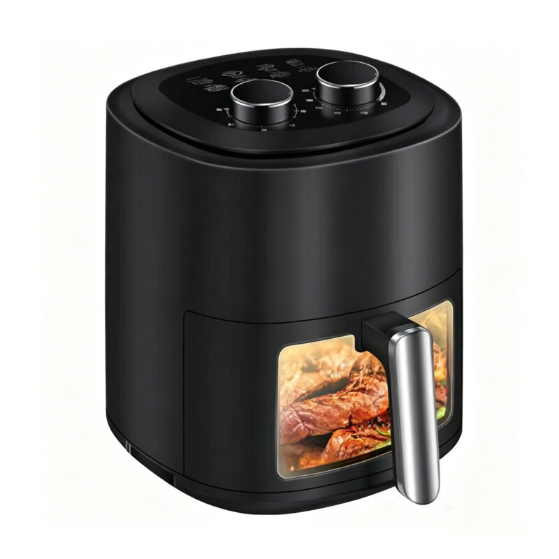 Air Fryer, 4L, 1200W, Dual Knob, Visible Design