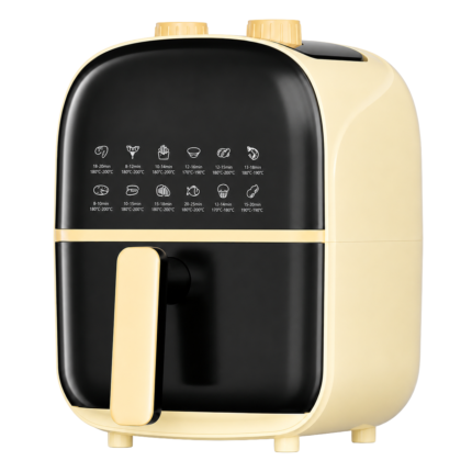 Large Capacity 2-in-1 Air Fryer Oven with Dual Knob Mechanical Control Adjustable Temperature for Home and Dormitory Use