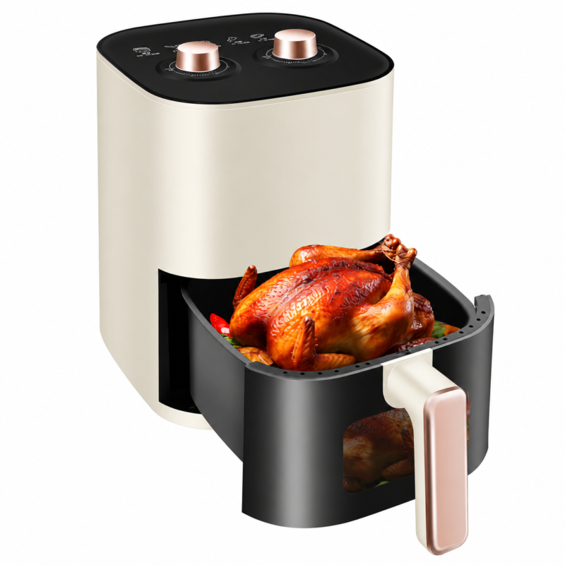 3.2L Smart Multifunction Air Fryer Oven with Viewing Window Automatic Oil-Free Frying and Baking for Home Kitchen